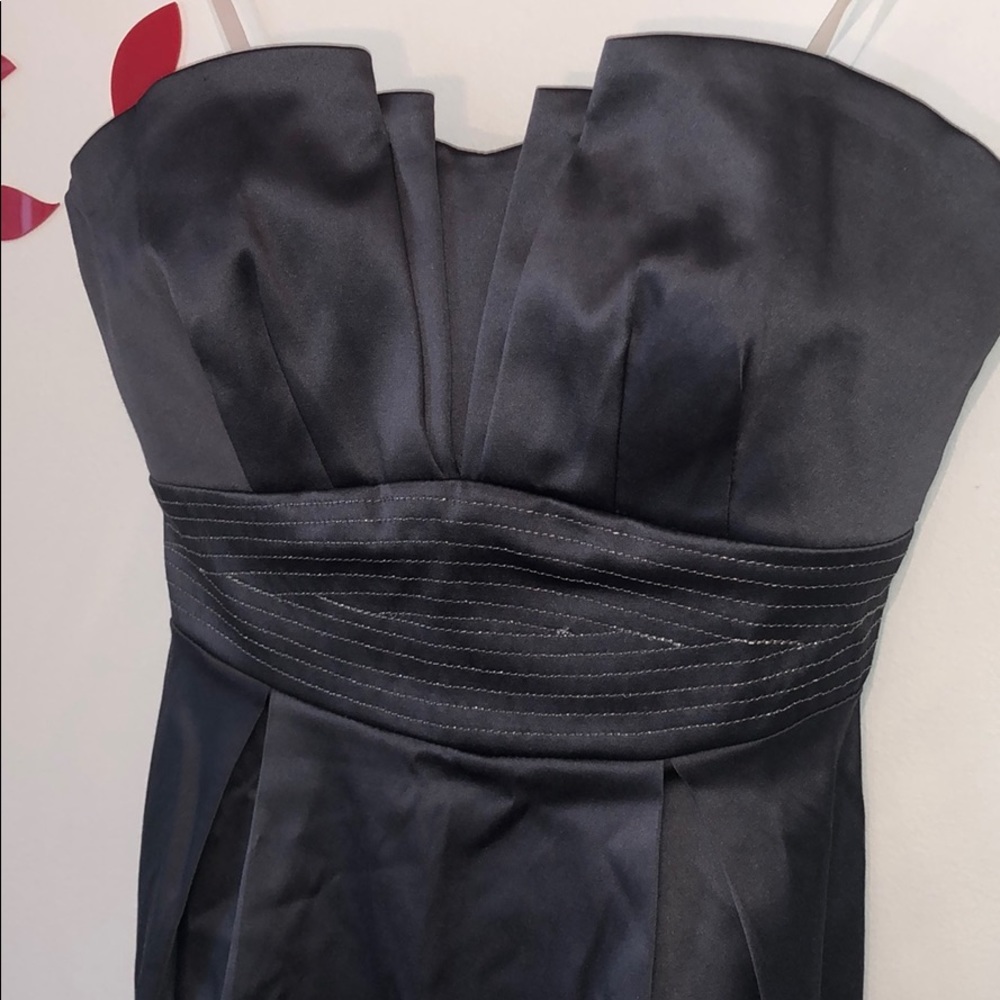 NWT Windsor Strapless Grey Pleated Mini Dress